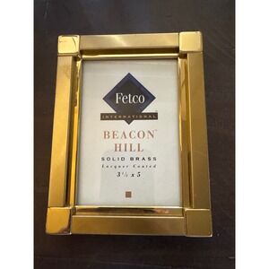 Fetco International Beacon Hill Solid Brass Picture Frame 3.5x5 Gold Lacquered